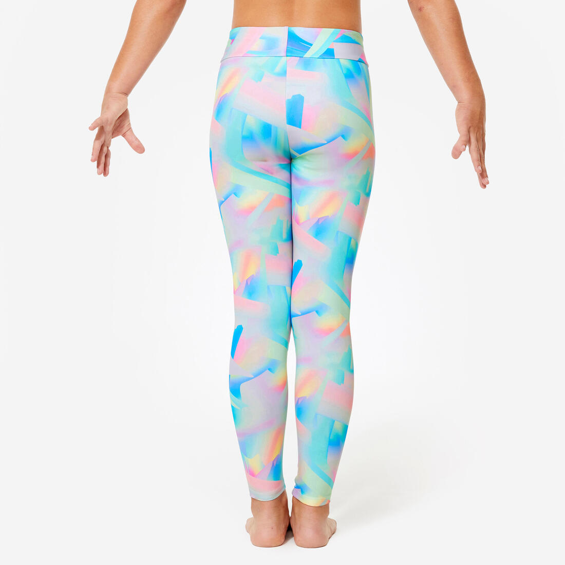 Legging de gymnastique taille haute fille, imprimé multico