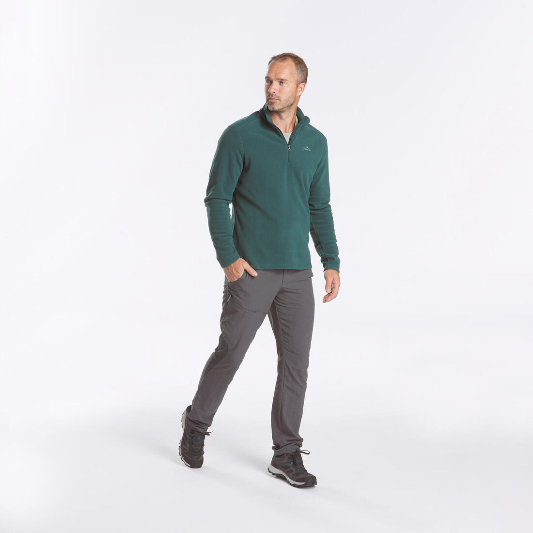 Polaire de randonnée montagne homme, MH100 demi zip