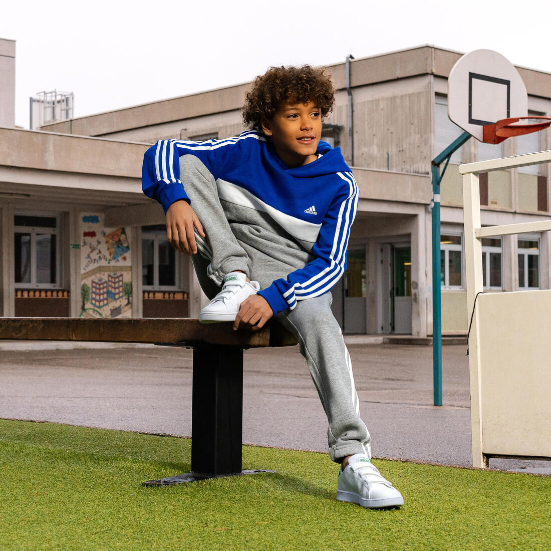 Baskets à scratch enfant - ADIDAS ADVANTAGE blanc
