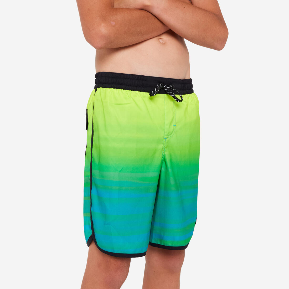 SHORT DE BAIN 500 BLEU CAMO