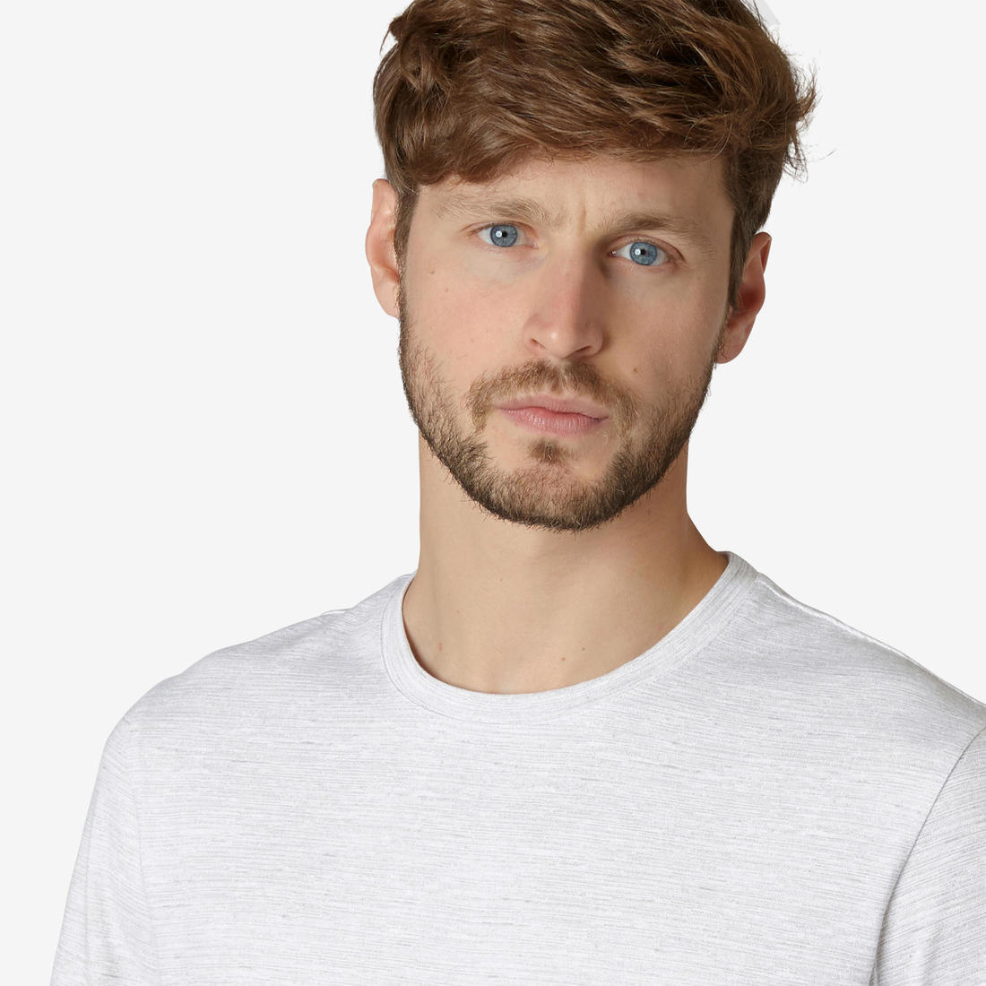 T-shirt fitness manches courtes coton extensible col rond homme rouge grenat