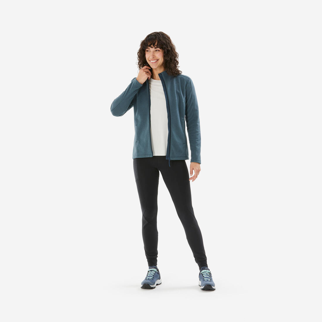 Polaire de randonnée montagne femme, MH500 full zip