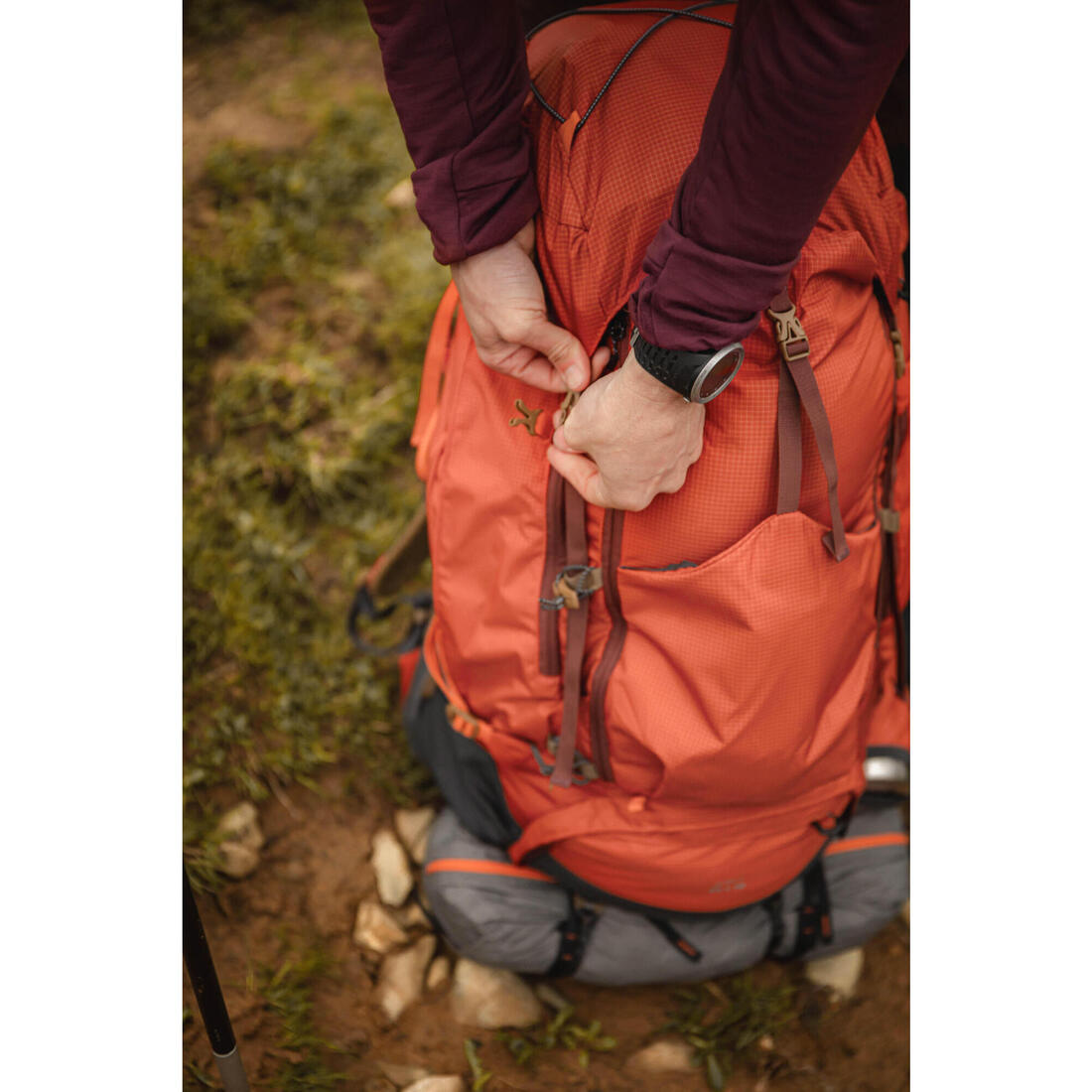 Sac à dos de trekking homme 60+10l - mt500 air