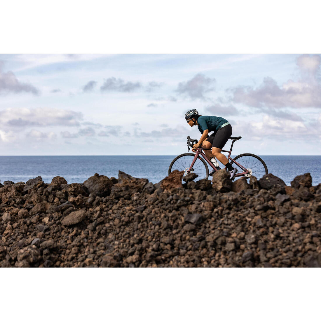 Maillot de vélo de route manches courtes été femme - Endurance emeraude
