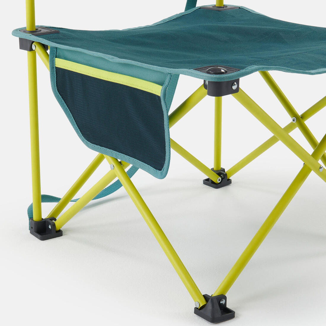 Chaise basse compacte de camping 100 bleue