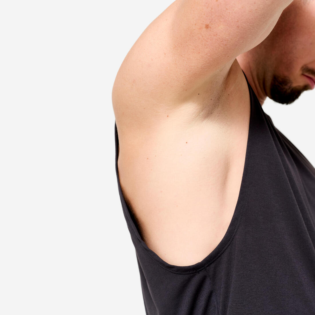 Débardeur de cross training respirant slim col rond homme, noir