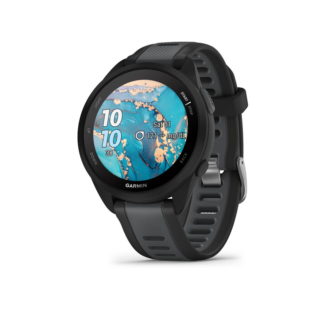 Montre connectée gps de running garmin forerunner 165 noir/gris foncé