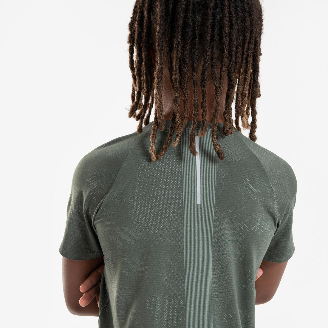 T-Shirt running sans couture Enfant - KIPRUN TS LIGHT 900 kaki