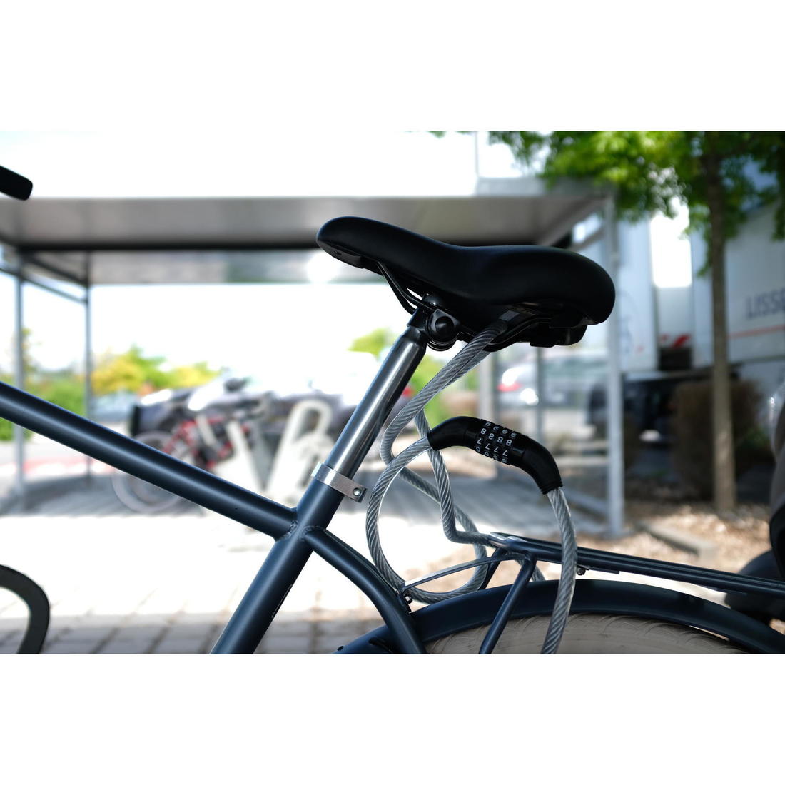 Antivol accessoires velo spirale serrure code 120 gris