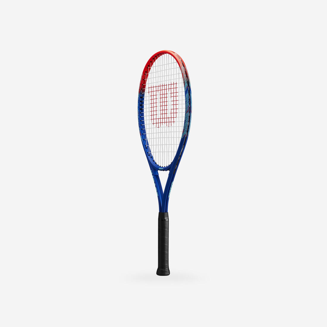 Raquette de tennis adulte débutant, aluminium, Wilson Impact bleu rouge.