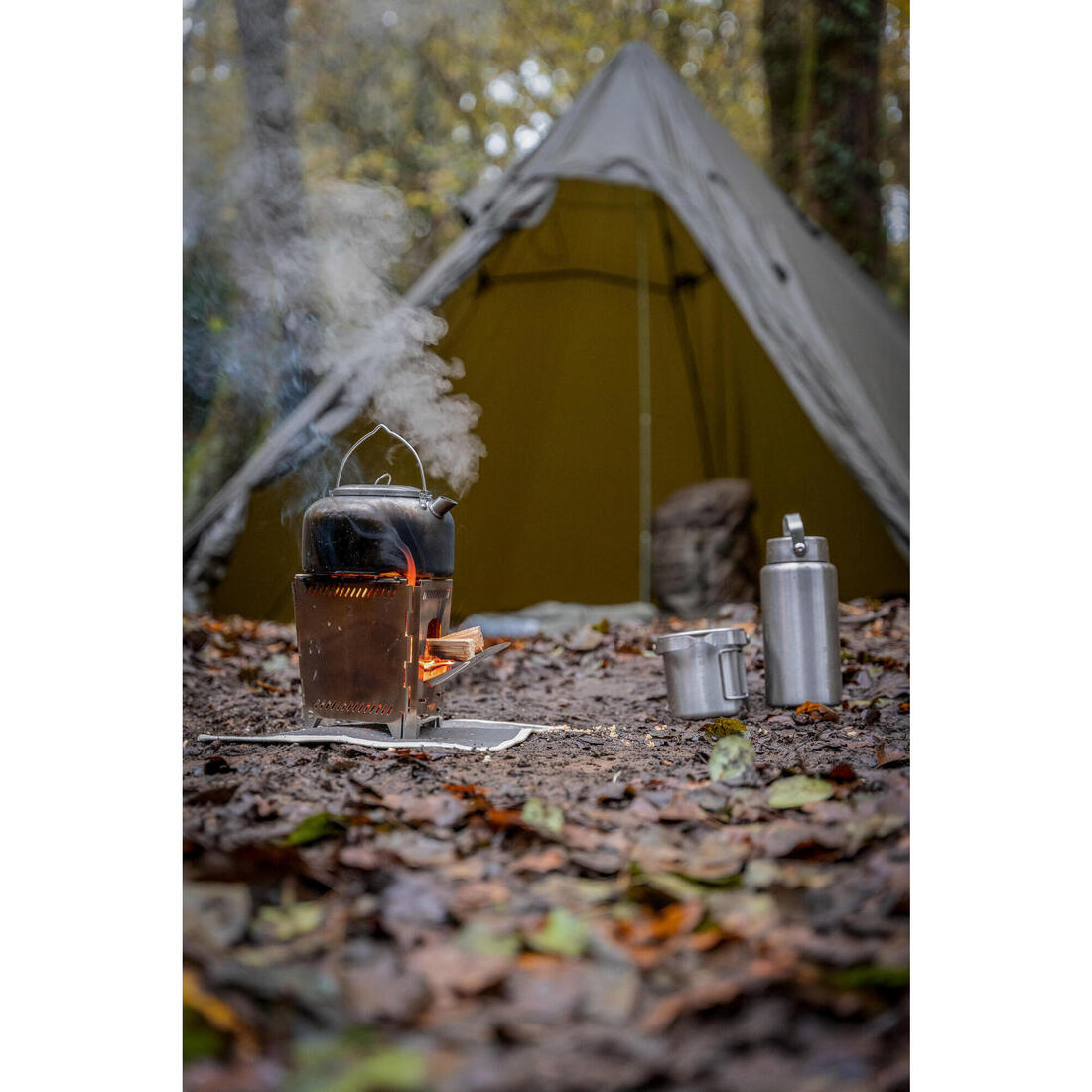 Réchaud à bois Firebox pliable bushcraft bivouac acier inoxydable