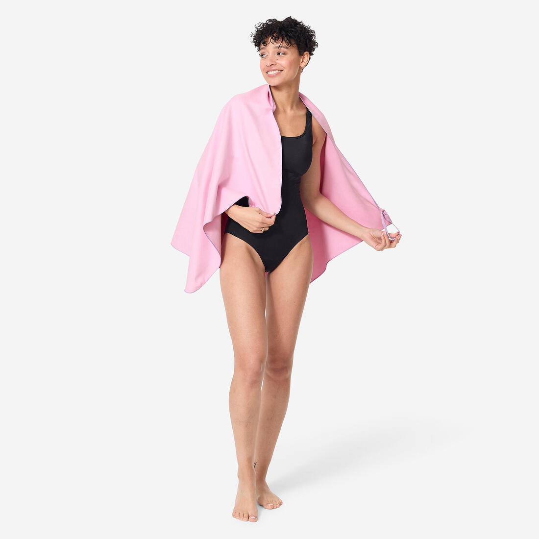 Serviette de bain microfibre gris foncé taille l 80 x 130 cm