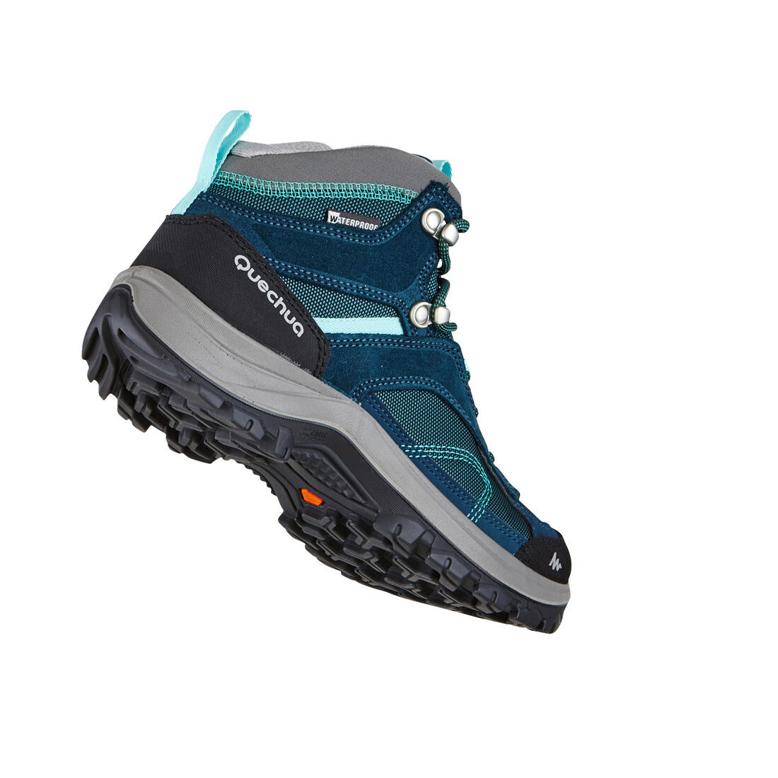 Chaussures imperméables de randonnée montagne - MH100 Mid Turquoise - Femme