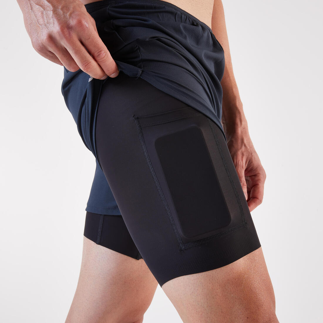 Short 2 en 1 de running Homme, Kiprun Run 500 Confort