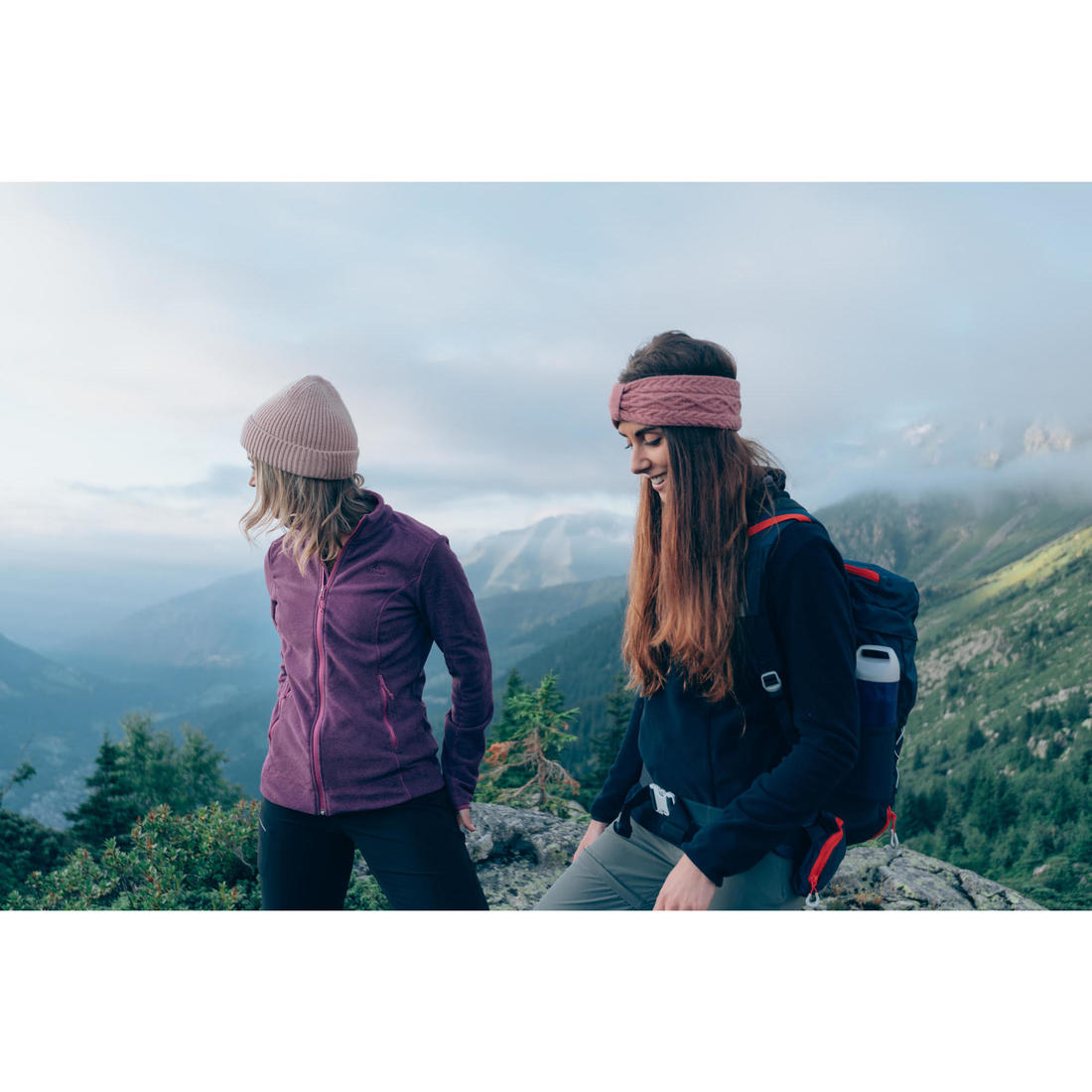 Polaire de randonnée montagne femme, MH100 full zip