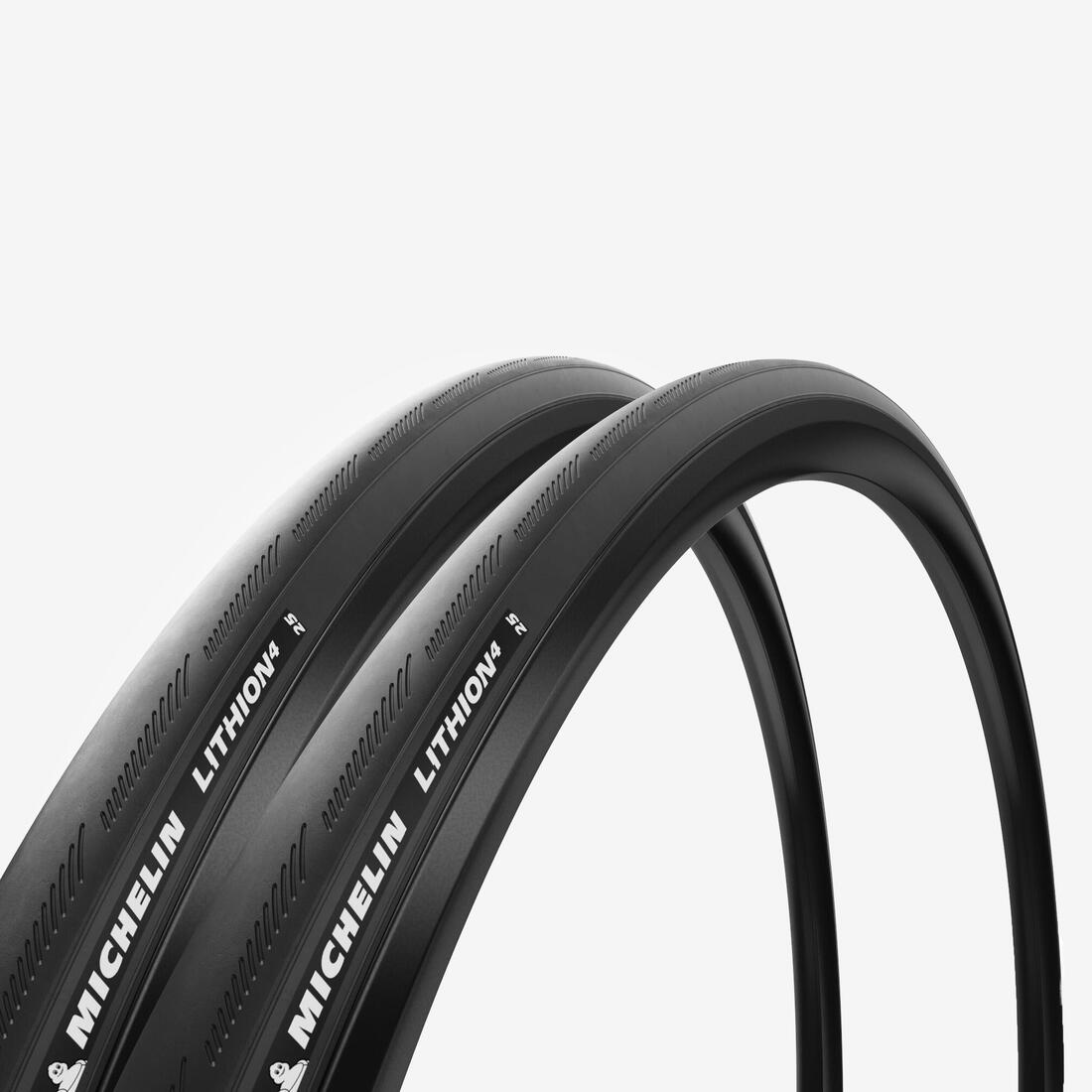 Lot de 2 pneus vélo route tringle souple - Michelin Lithion 4 700x25 noir