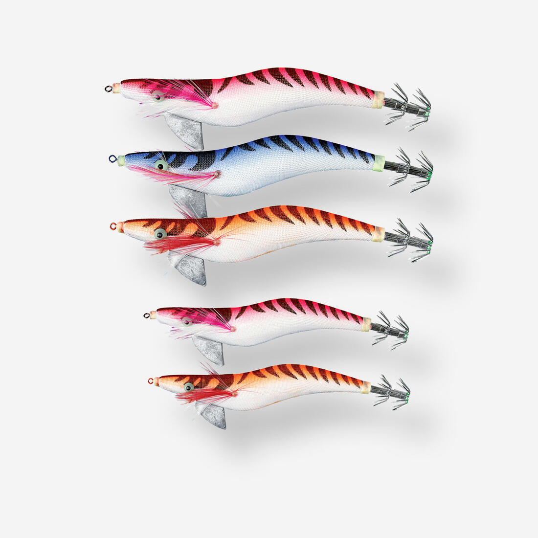 Pack turluttes Squider flottant x5 pêche des seiches/calamars