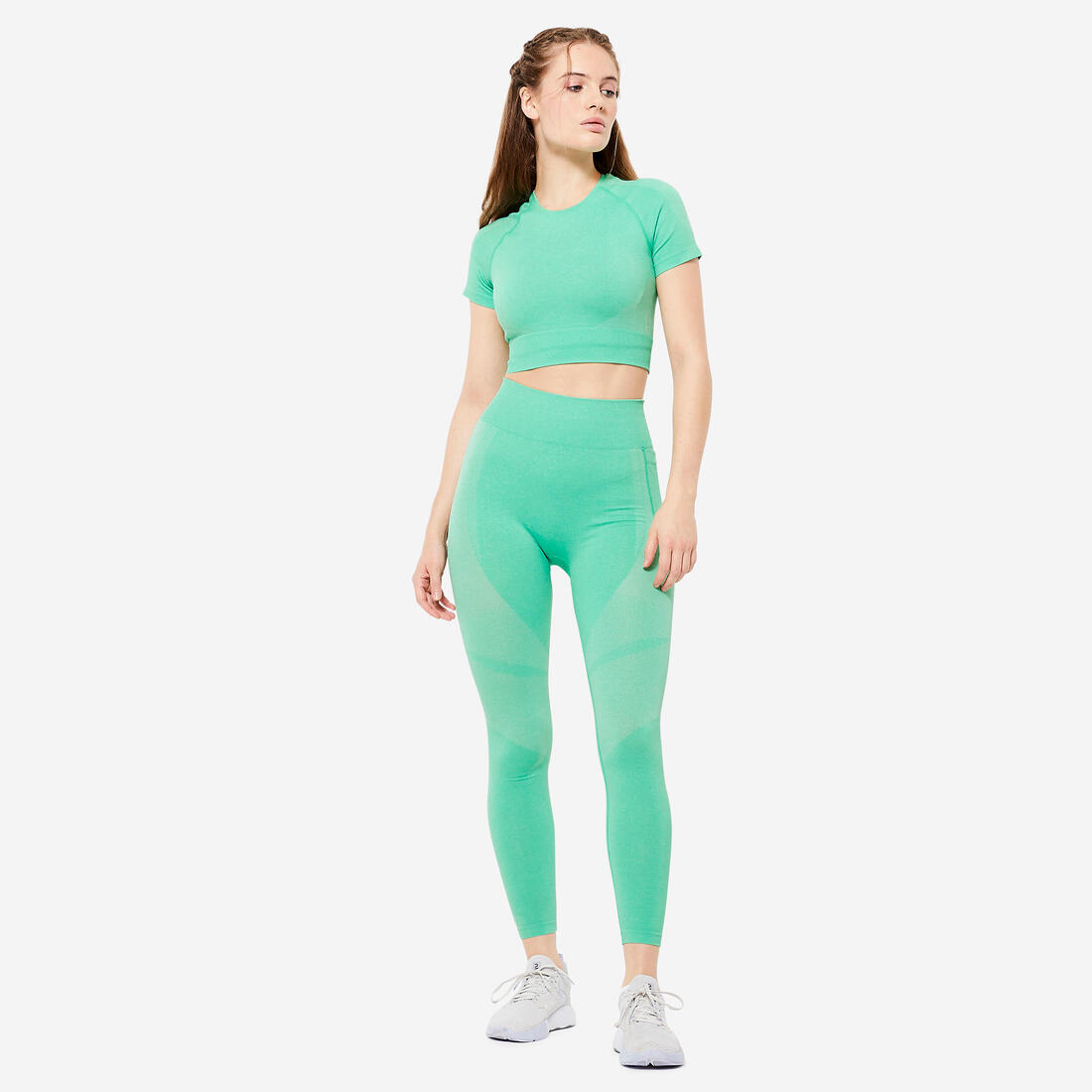 Legging de sport taille haute sans couture avec poche de téléphone femme