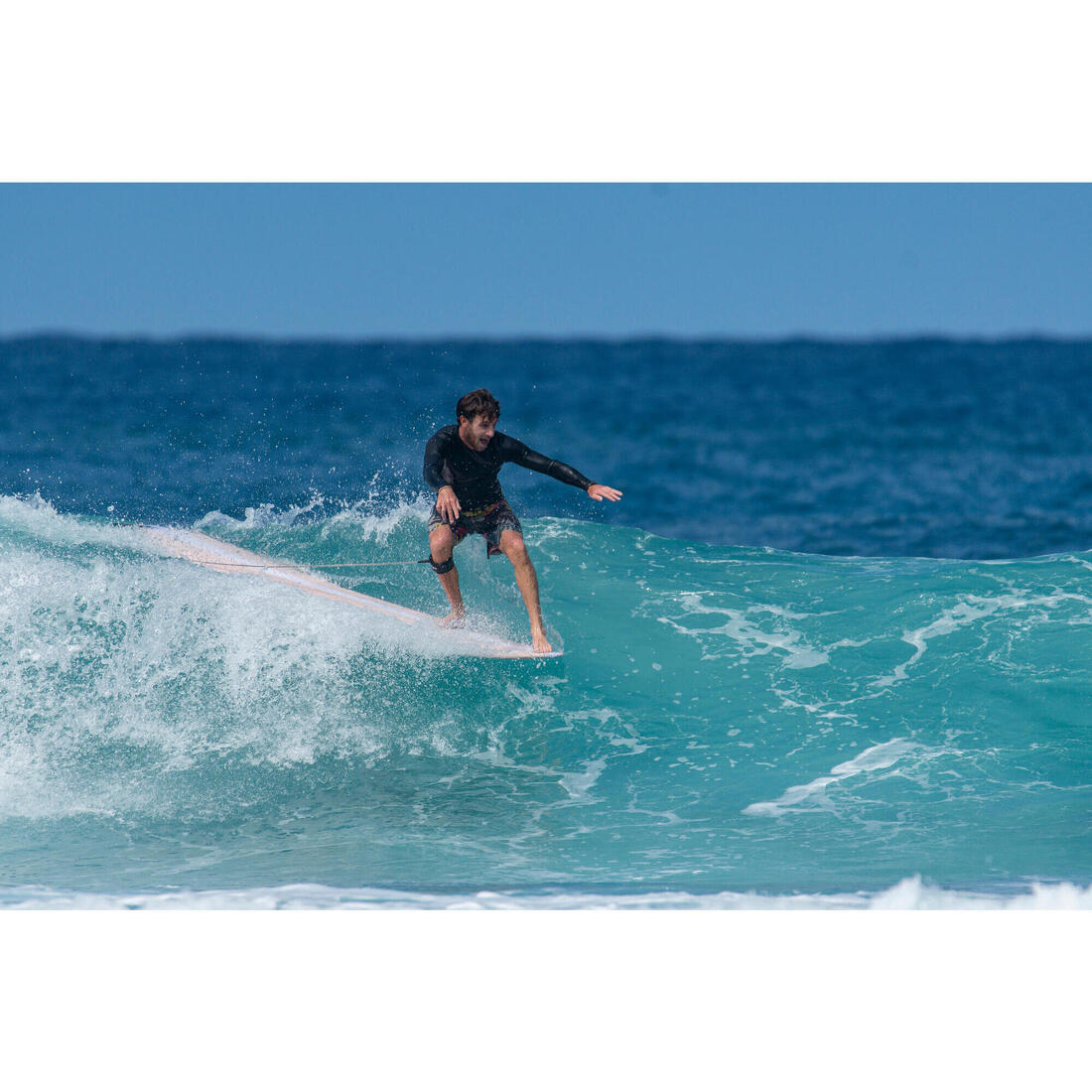 Leash surf longboard 9' (275 cm ) diamètre 7 mm noir