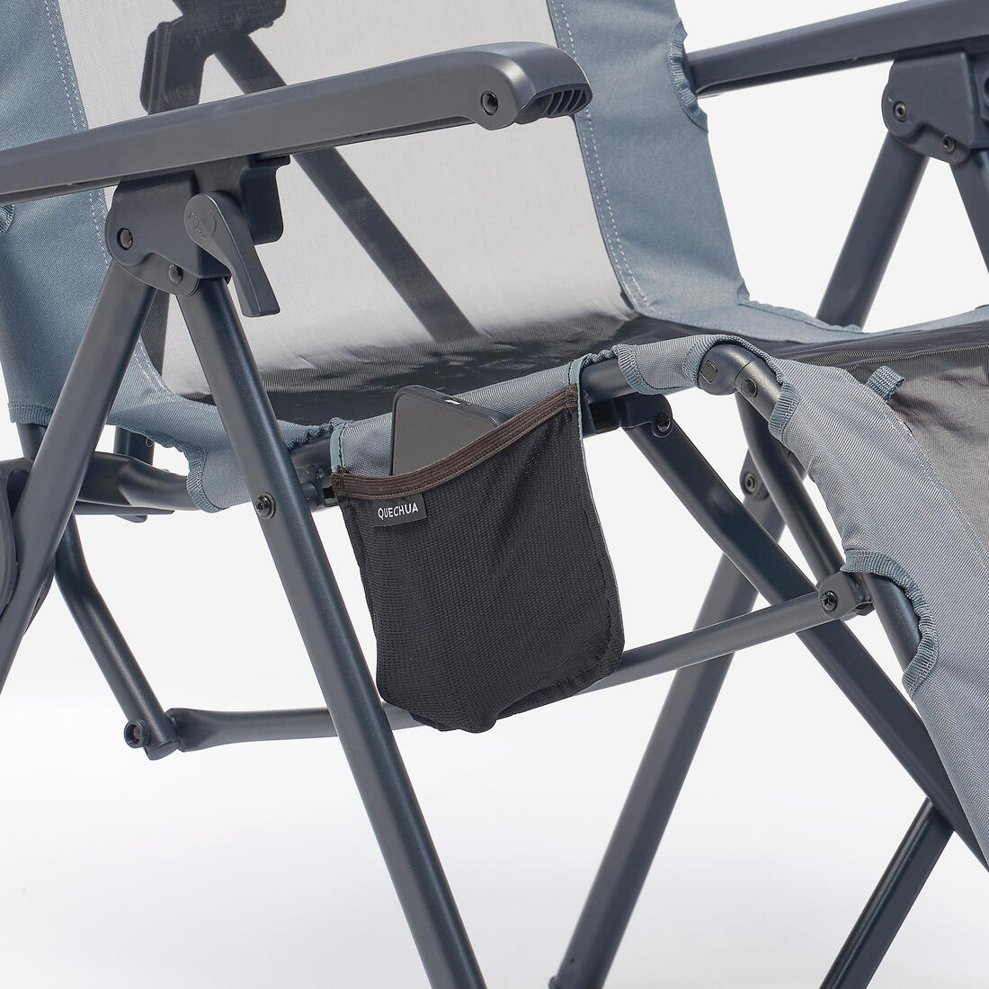 Fauteuil long de camping relax, pliant et matelassé, avec appuie tête