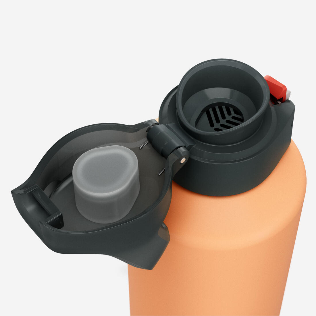 Gourde alu 1L avec bouchon instantané, composée à 100% d’alu recyclé