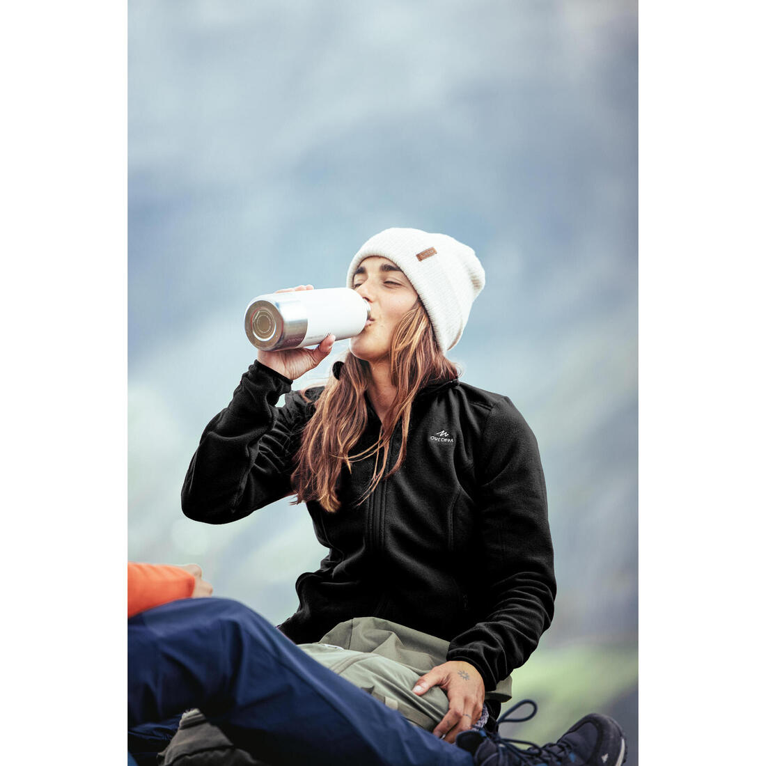 Polaire de randonnée montagne femme, MH100 full zip