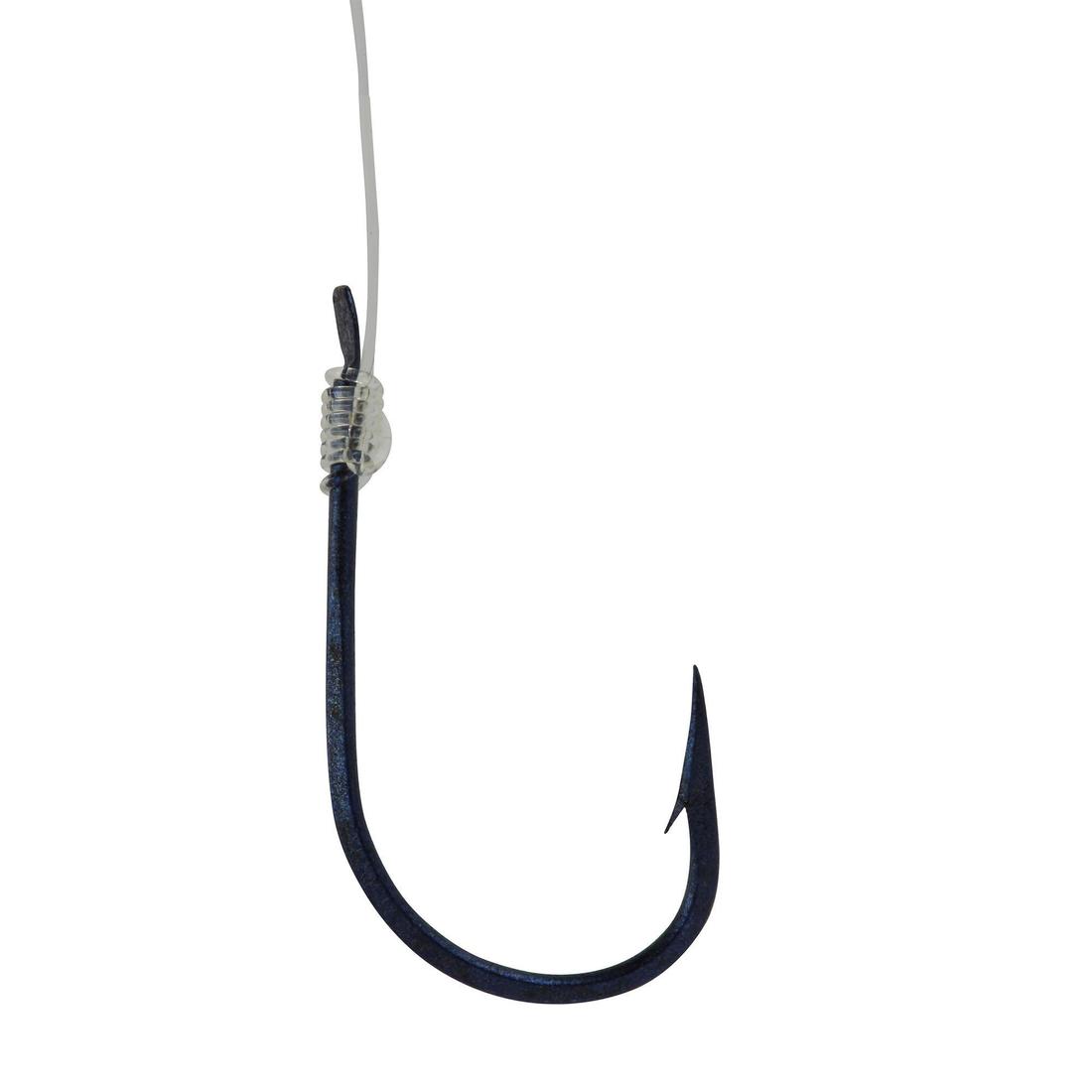 Hameçons montés a palette SN HOOK fluorosea bluereversed pêche en mer