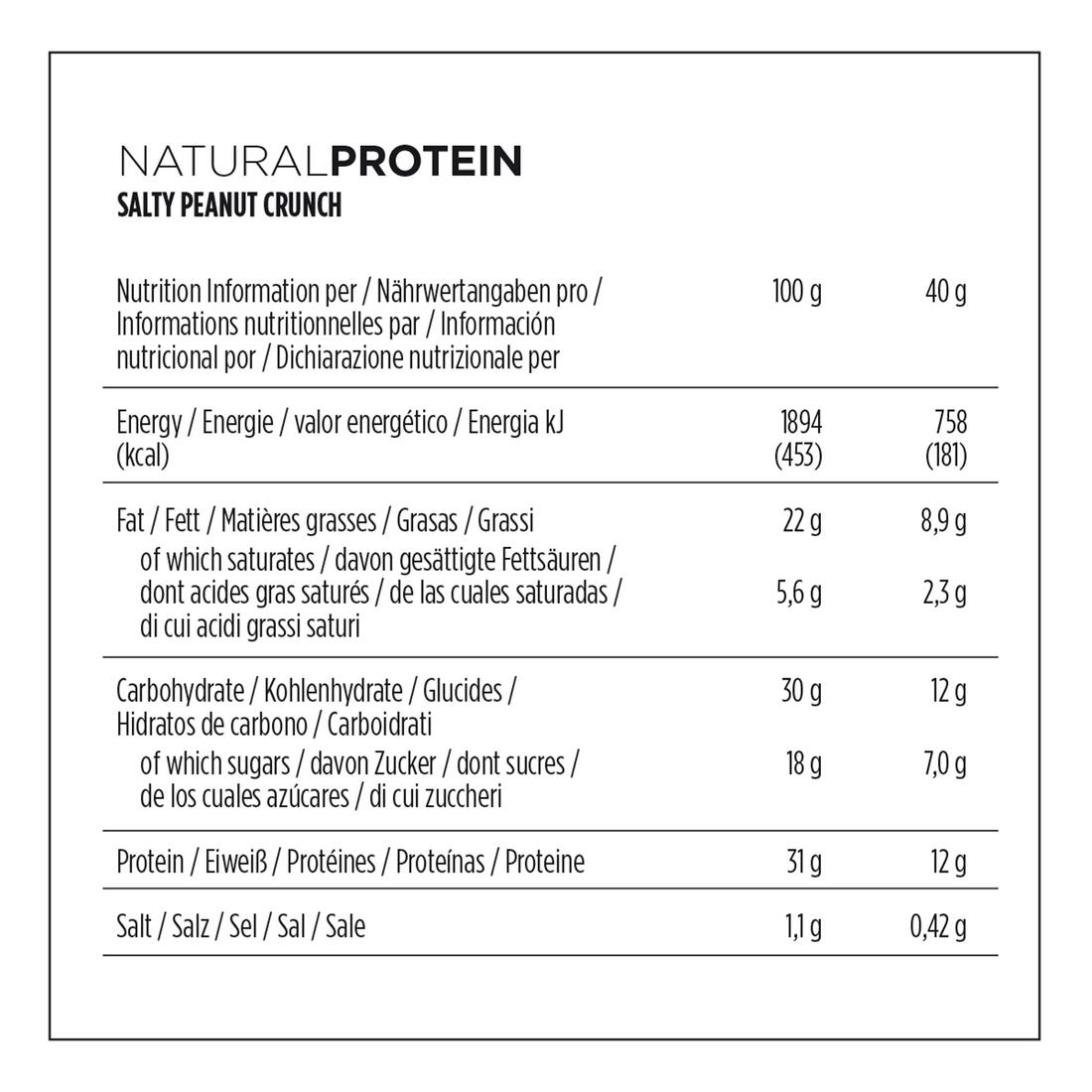 Powerbar Barre Protéine Naturelle Cacahuète salée Crunch (3x40 g)