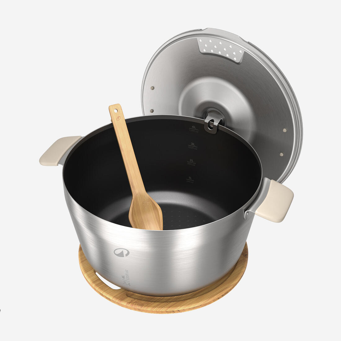 Popote 900 de camping XL en inox + anti-adhésif - 4 personnes - 33 éléments