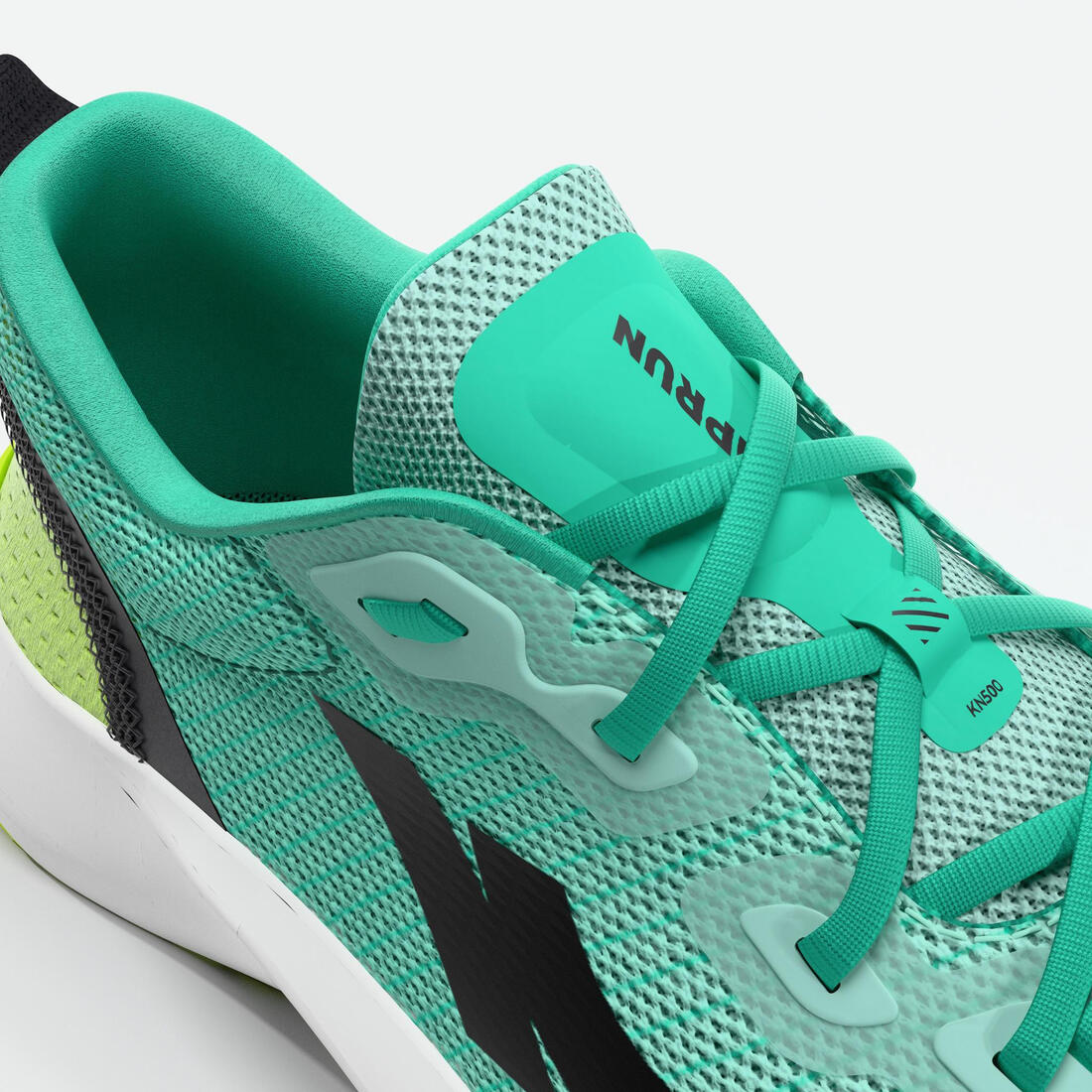 Chaussures de running drop 0 Enfant - KIPRUN KN500 vertes jaunes noires