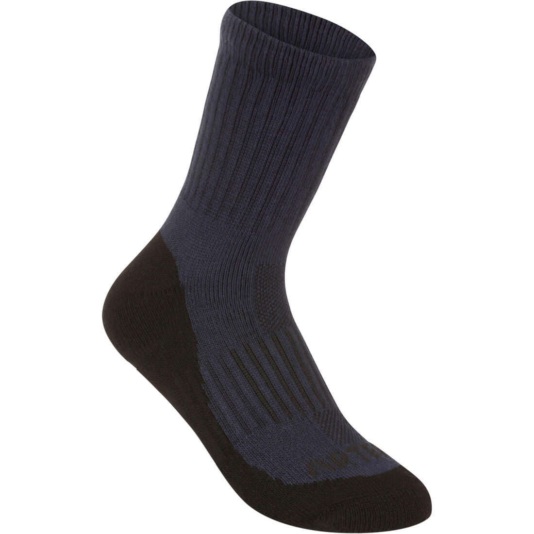 CHAUSSETTES DE SPORT ENFANT HAUTES RS 500 NOIR BLANC GRIS LOT DE 3