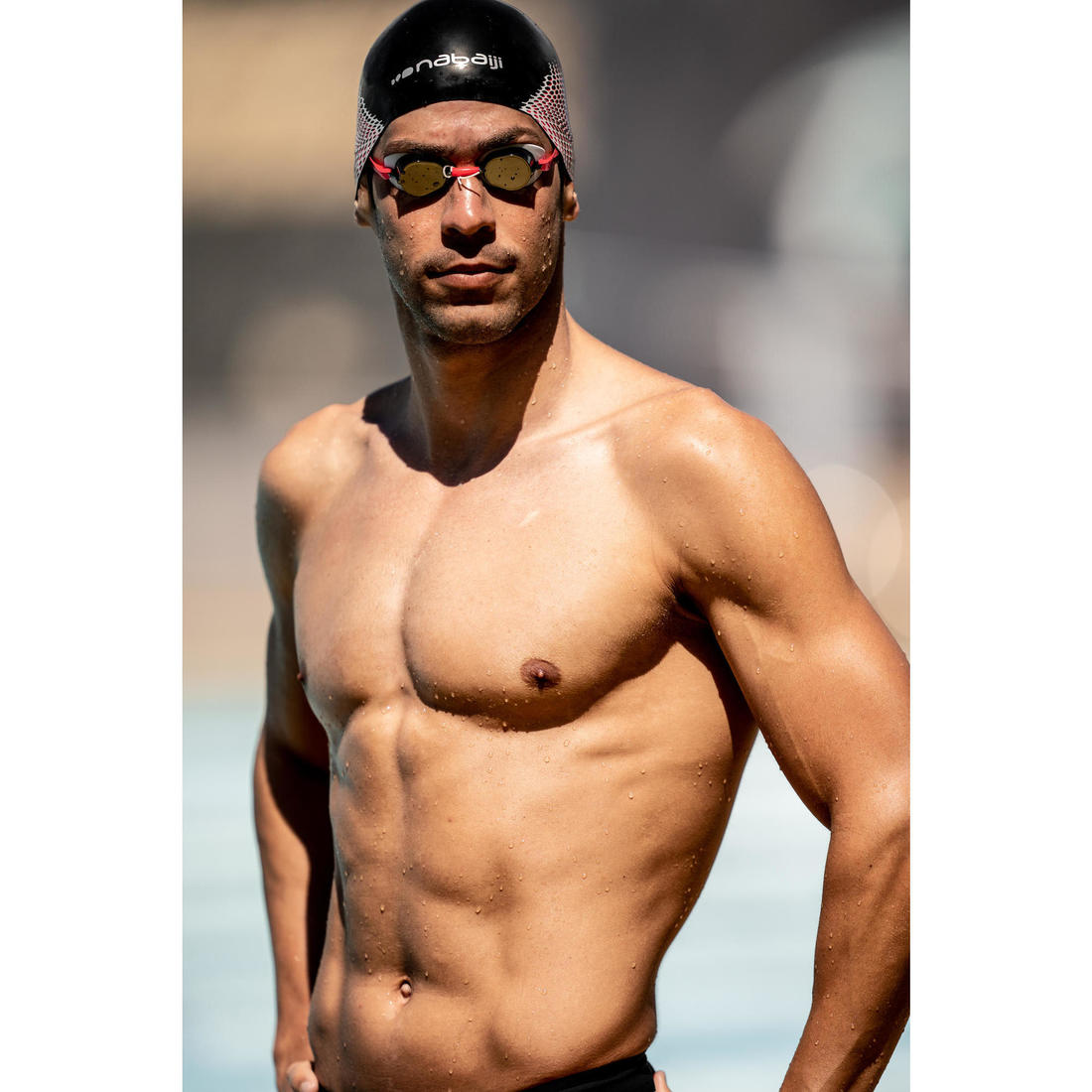 Lunettes de Natation SUEDOISES - Verres Miroir - Taille Unique - Noir Rouge