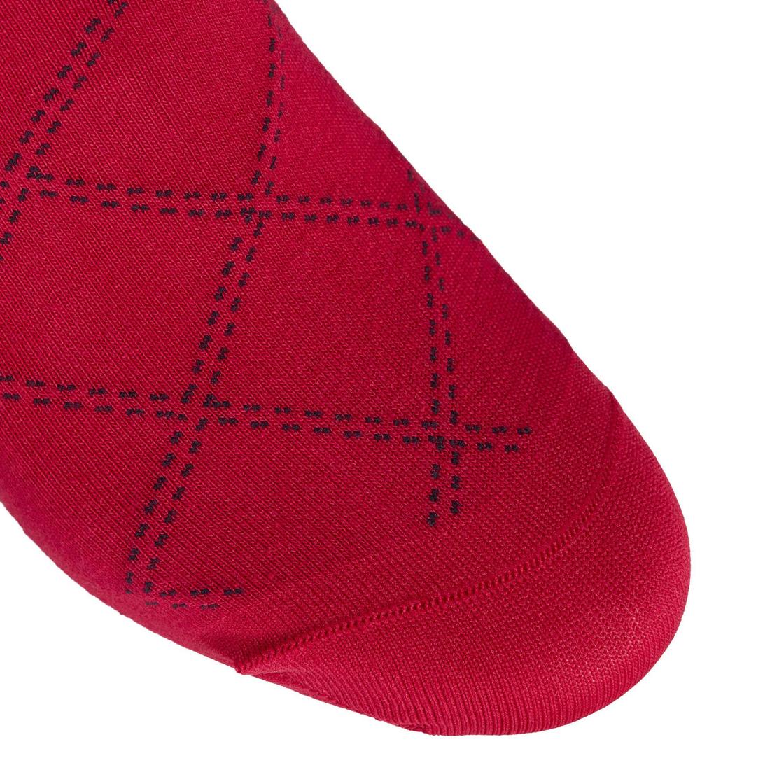 Chaussettes équitation femme 500 LIGHT bleu turquin et framboise