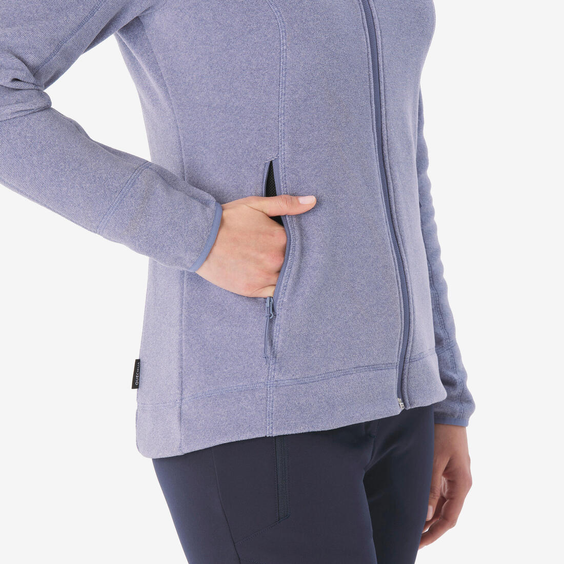 Polaire de randonnée montagne femme, MH100 full zip