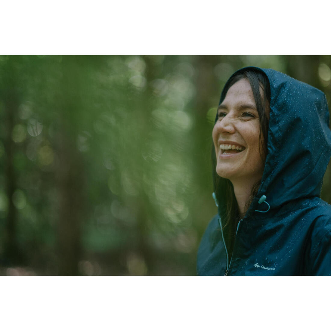 Veste coupe-vent et déperlante de randonnée - raincut 1/2 zip - femme
