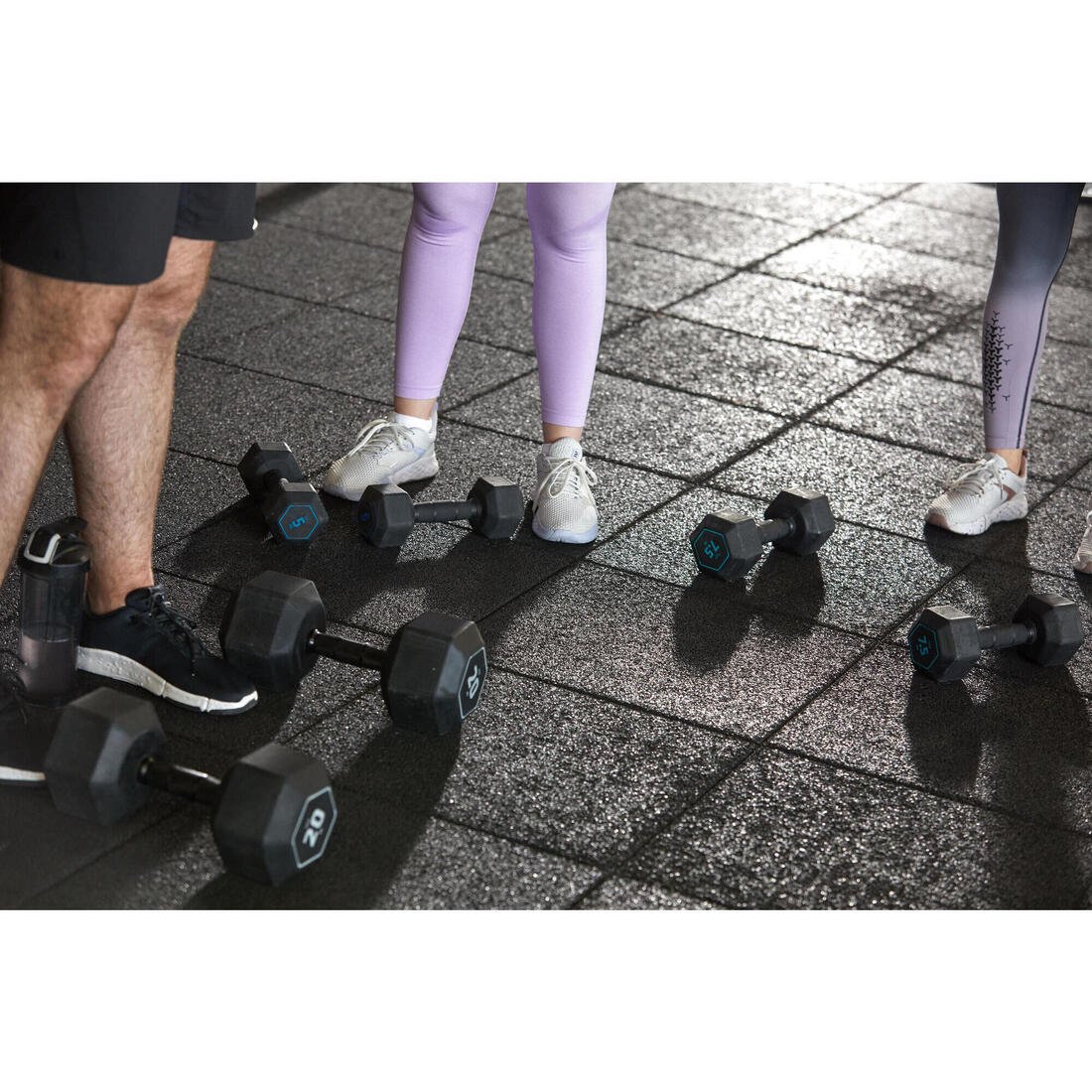 Haltères de cross training et musculation 20 kg - dumbbell hexagonale noire