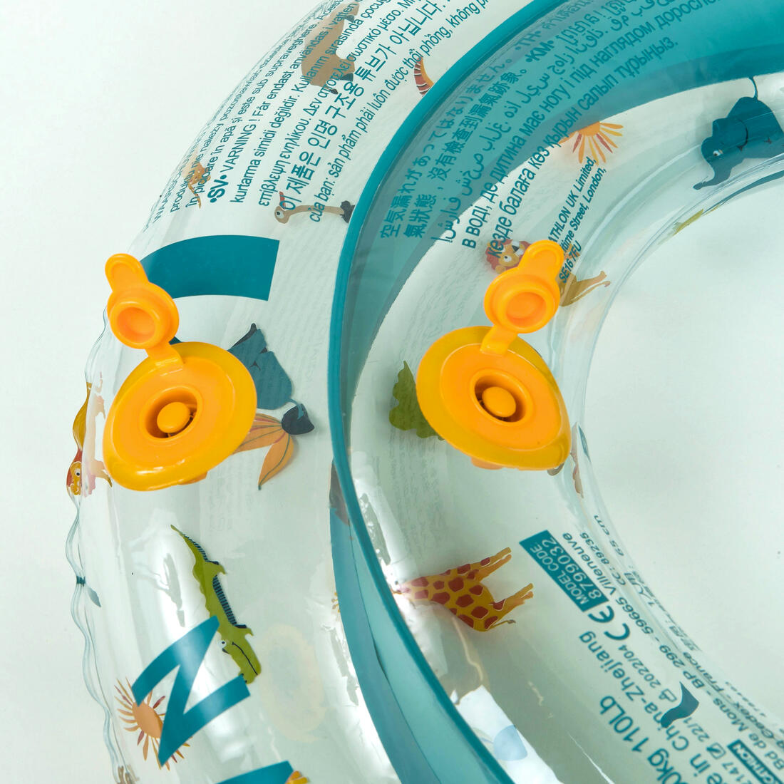 Bouée piscine gonflable 65 cm transparente savane