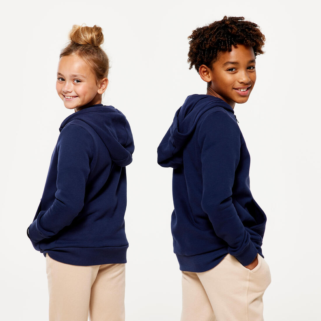 Sweat zippé enfant - bleu marine