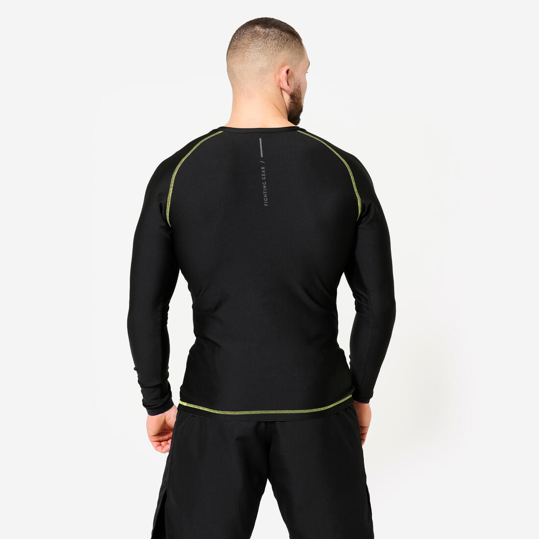 Rashguard de MMA et grappling homme, noir fumé et jaune