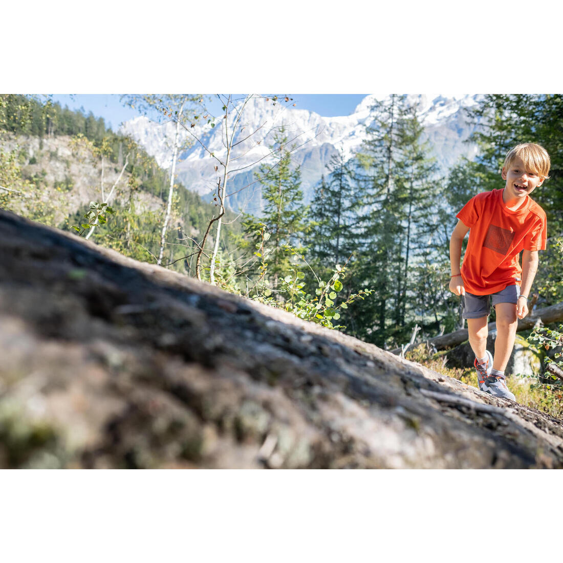 Chaussures de randonnée enfant à laçage rapide Crossrock grise du 35 AU 38
