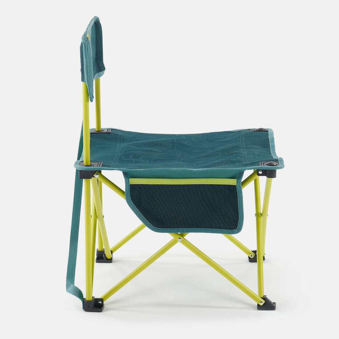 Chaise basse compacte de camping 100 bleue