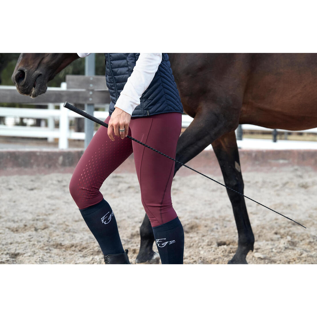 Legging équitation full grip Femme - 500 marine
