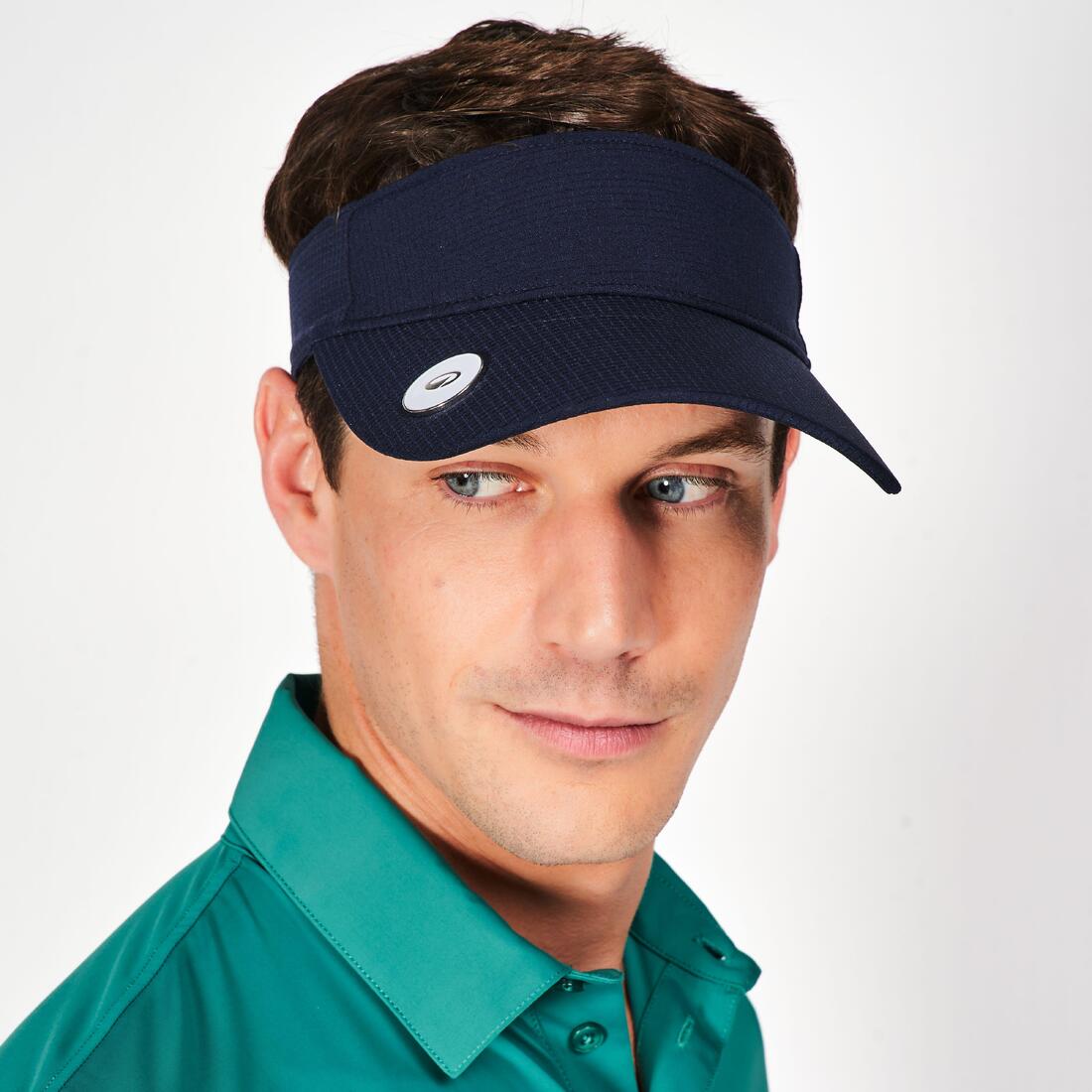 Visière de golf marque-balle, bleu marine
