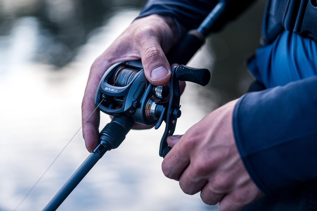 Moulinet casting pêche aux leurres WXM 100 RC Manivelle à gauche