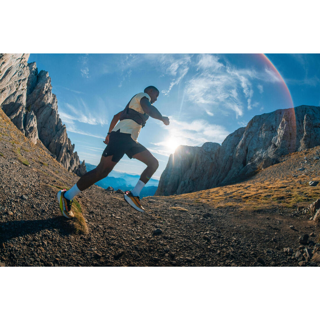 Chaussures de running trail homme, Kiprun kipsummit max, orange et