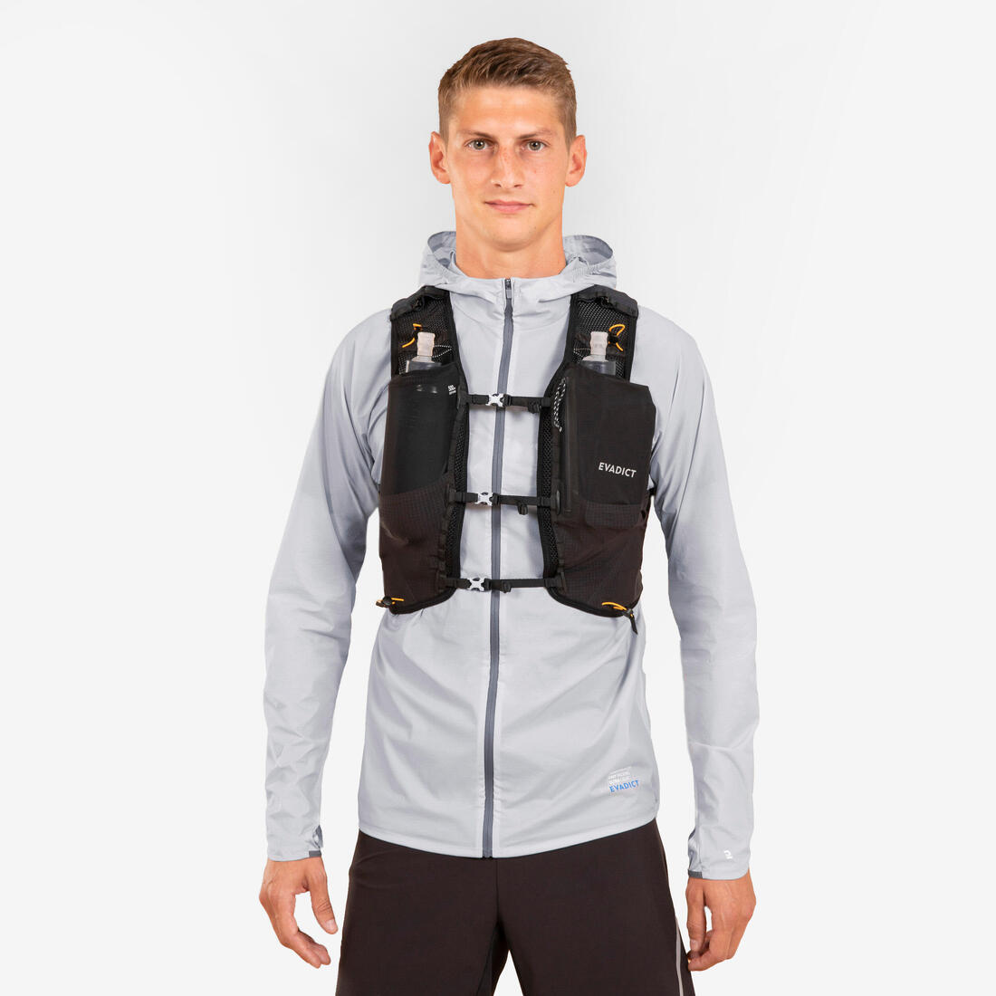 Sac trail running 10l mixte noir - vendu avec poche à eau 1l