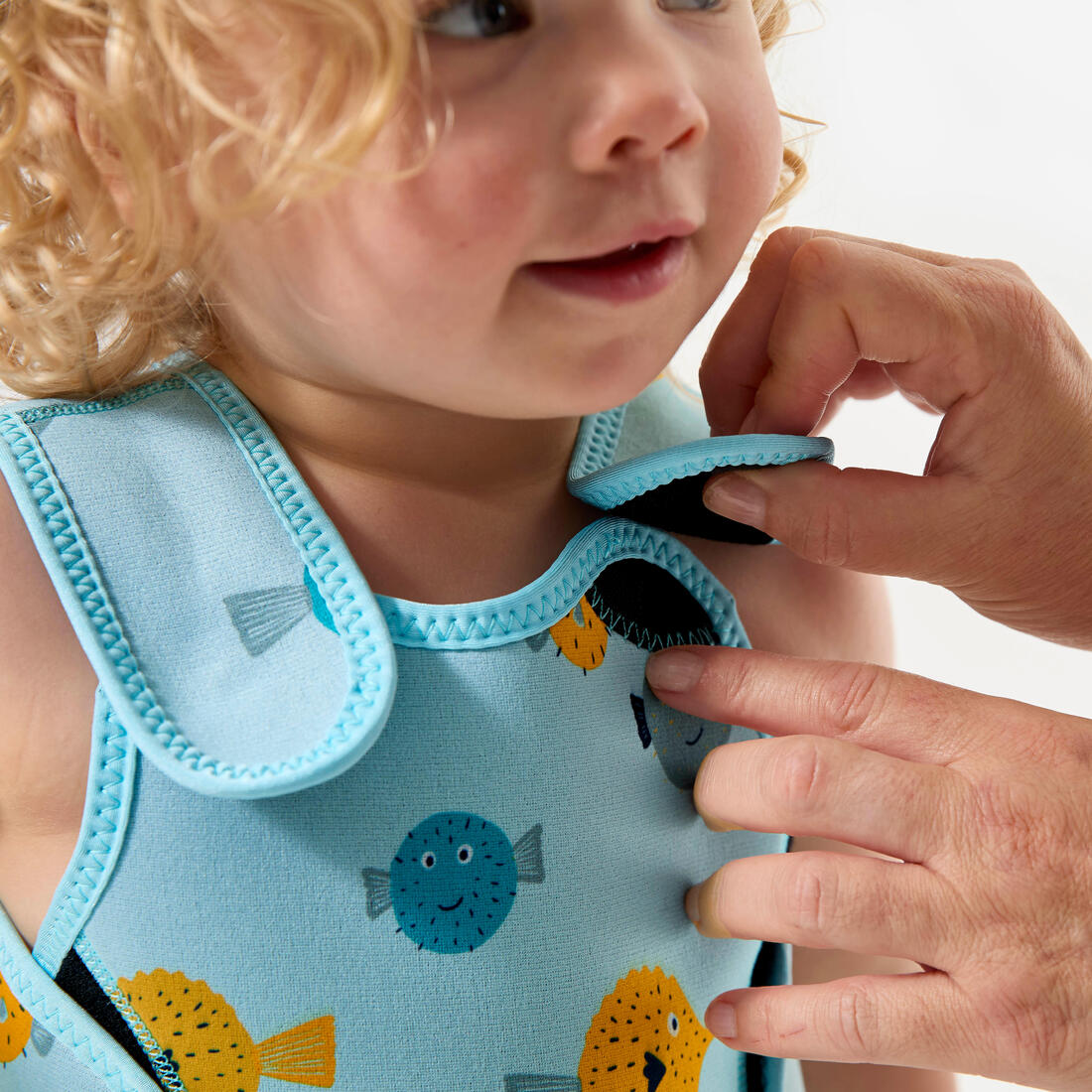Combinaison néoprène thermique wrap 2mm bébé, Bodywarm poissons menthe