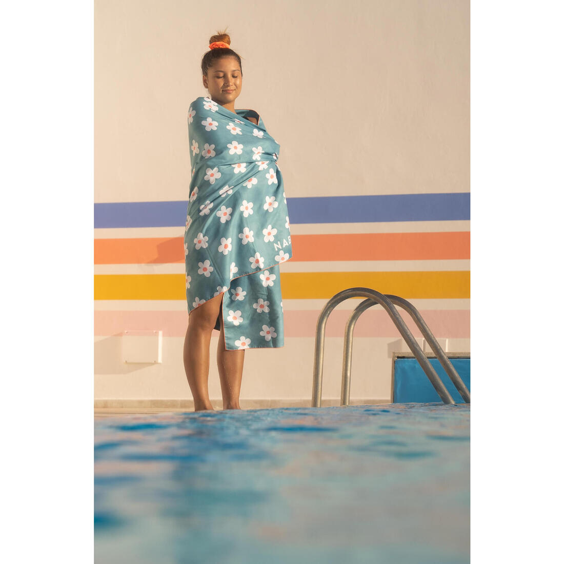 Serviette de bain microfibre imprimé taille xl 110 x 175 cm
