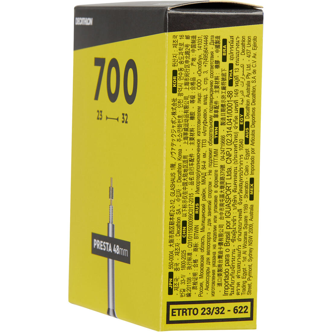 Chambre a air 700x23/32 valve presta 48 mm