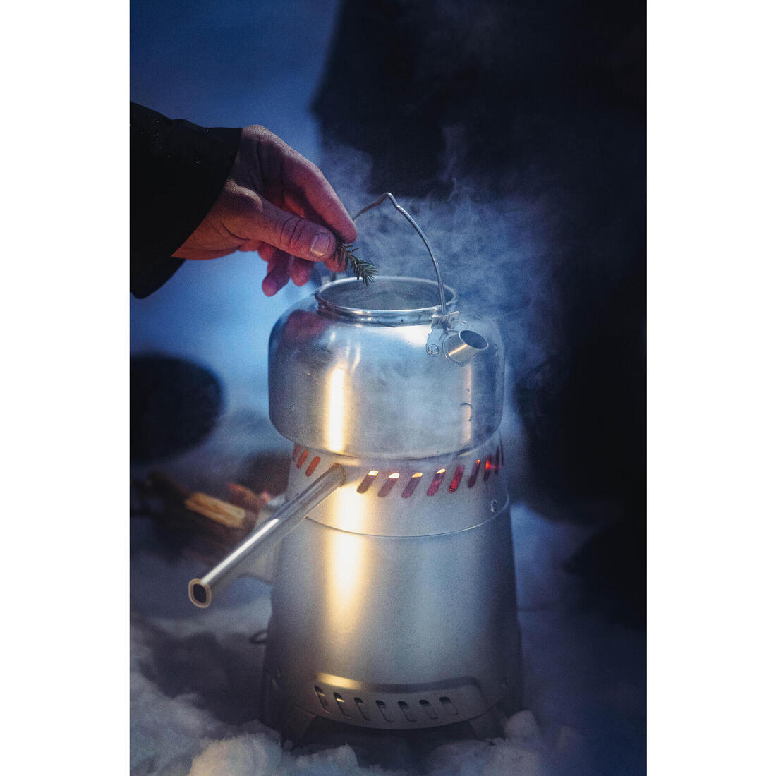 Bouilloire 500 acier inox 1 litre, pour le camping, le bivouac et la randonnée.